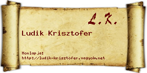 Ludik Krisztofer névjegykártya